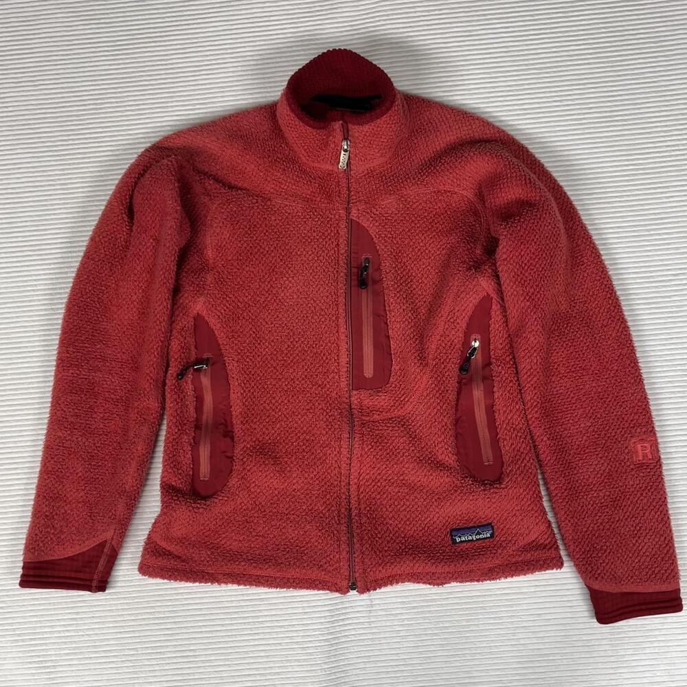 Patagonia Jacket Womens XS Red Fleece Full Zip Chest Pockets Hiking Outdoor